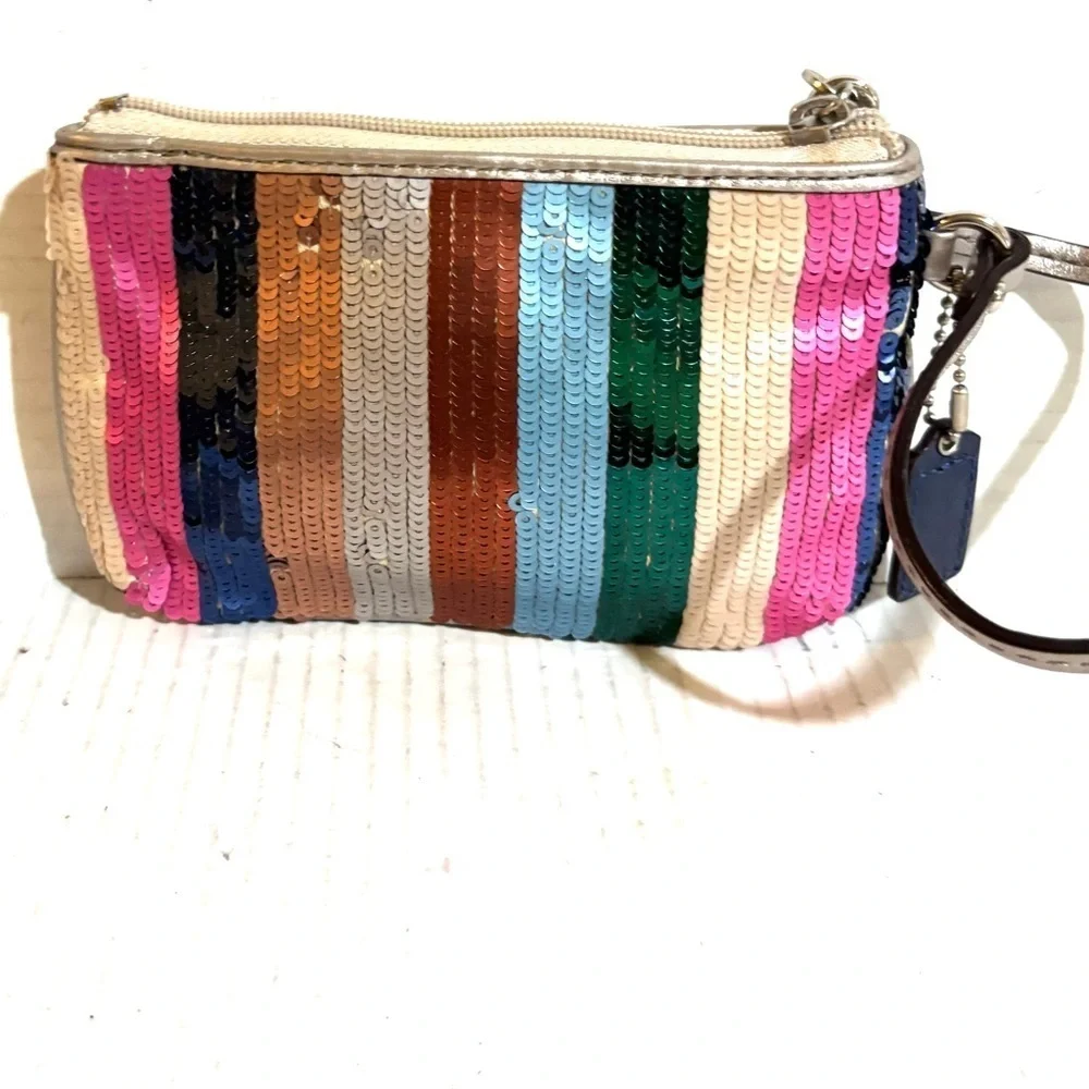 Coach Colorful Sequin Wristlet